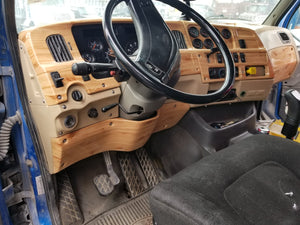 Tan with yellow wood grain. Manual Dashboard in Fiberglass